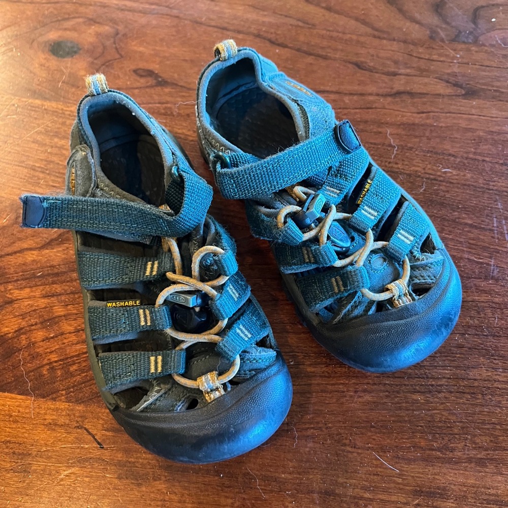 Keen Newport‎ H2 Kids Teal Tan Waterproof Sport Sandals Hiking Shoes- sz 11